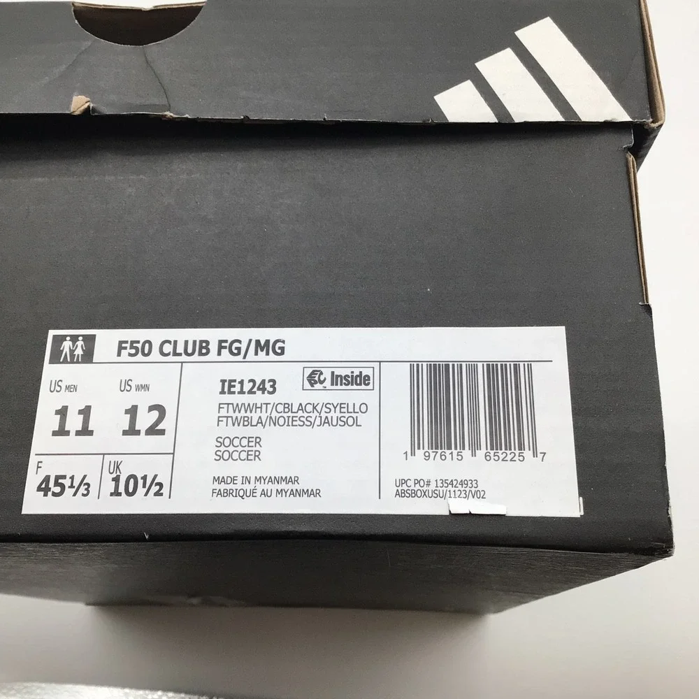 Adidas F50 Club FG MG Soccer Cleats White Neon Orange IE1243 Men Size 11‎ New
